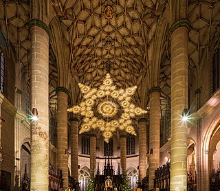 Minster of the Holy Cross, Schwäbisch Gmünd. The imposing straw star in the centre is about 5 m tall and has been used every year for decades, thus it is an important part of local Christmas traditions.